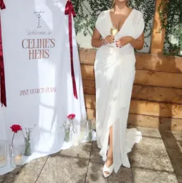 Bec and Bridge Leia Drape Gown Butter Cream White Size 12 for rent on The Volte - image 3