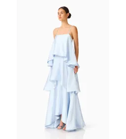 Elliatt Tilly Tiered Maxi Dress in Pale Blue Size L/AU12 for rent on The Volte - image 2