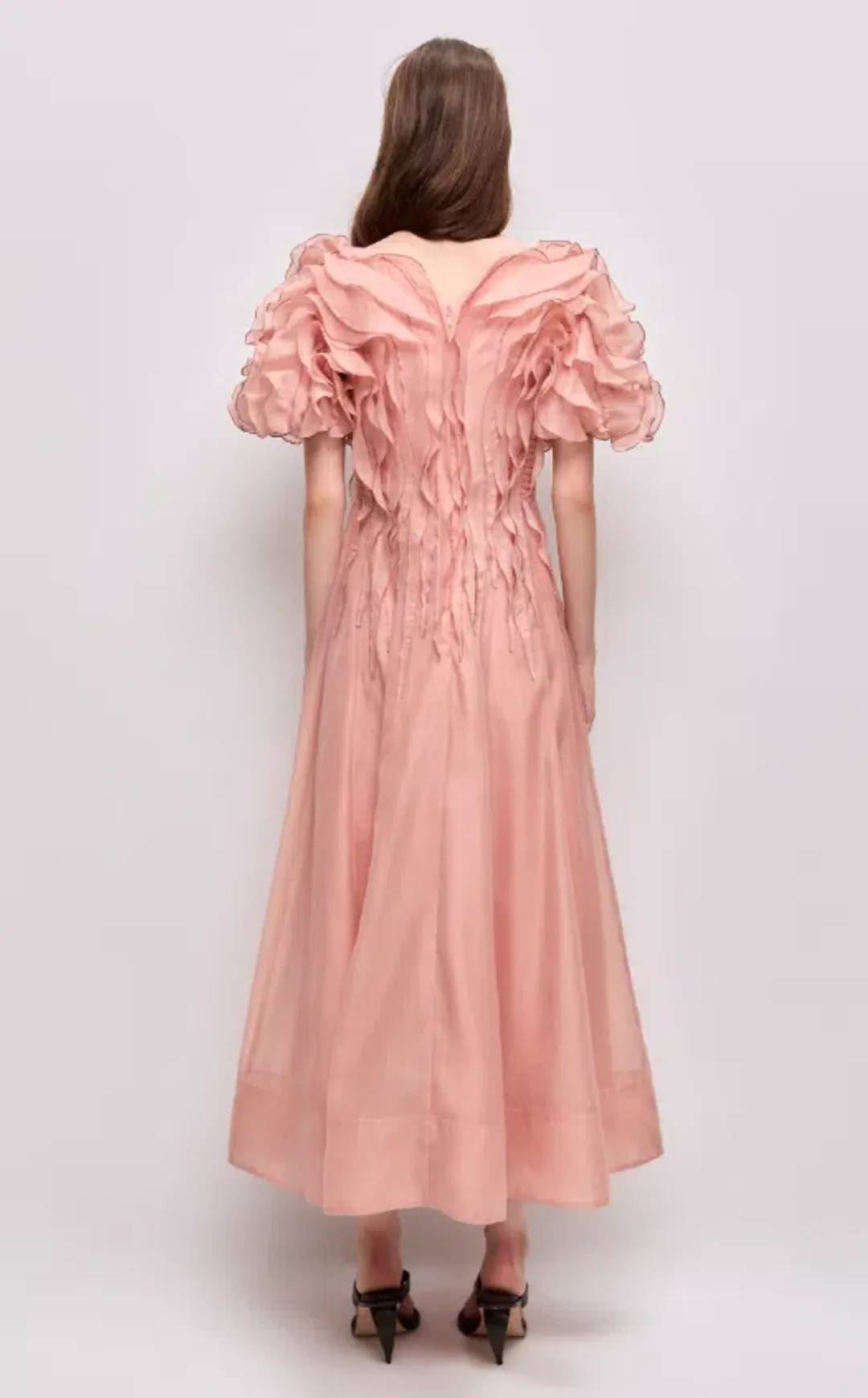 AJE Seraphina Midi Dress Stone rose Size 10 for rent on The Volte - main image