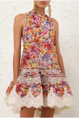 Luna Shirred Lantern Dress by Zimmermann Size 8 for rent on The Volte - image 1