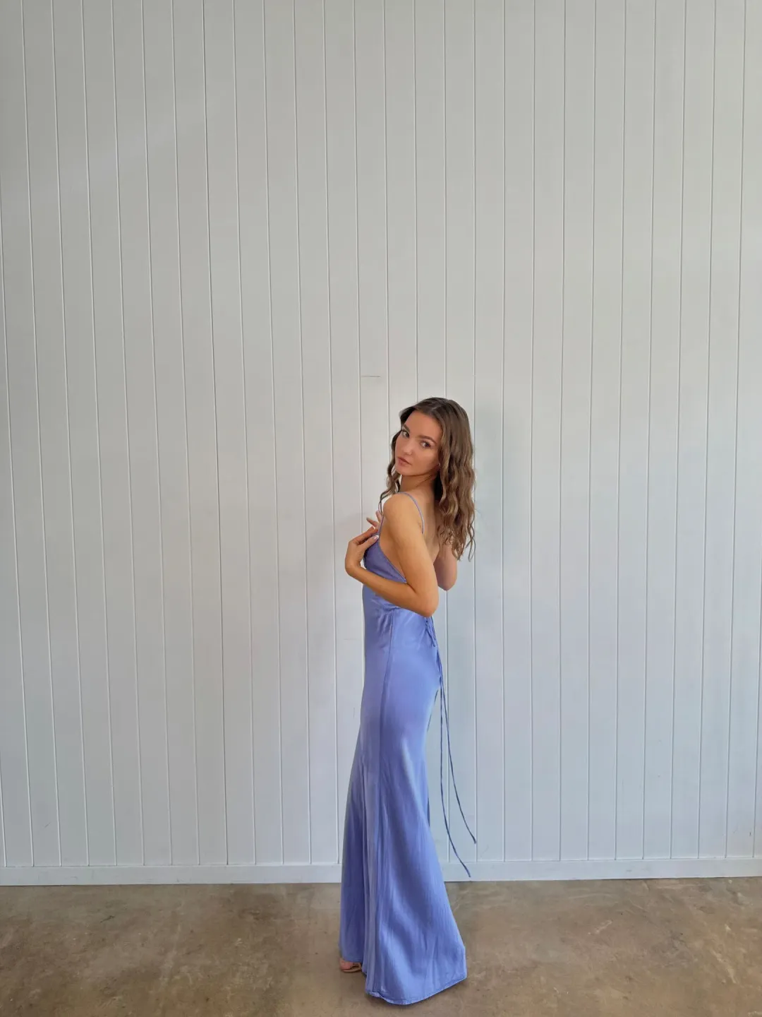 Meshki Purple Satin Maxi Size XSmall for rent on The Volte - main image