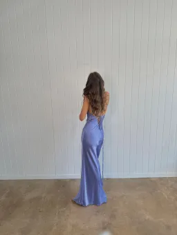 Meshki Purple Satin Maxi Size XSmall for rent on The Volte - image 4