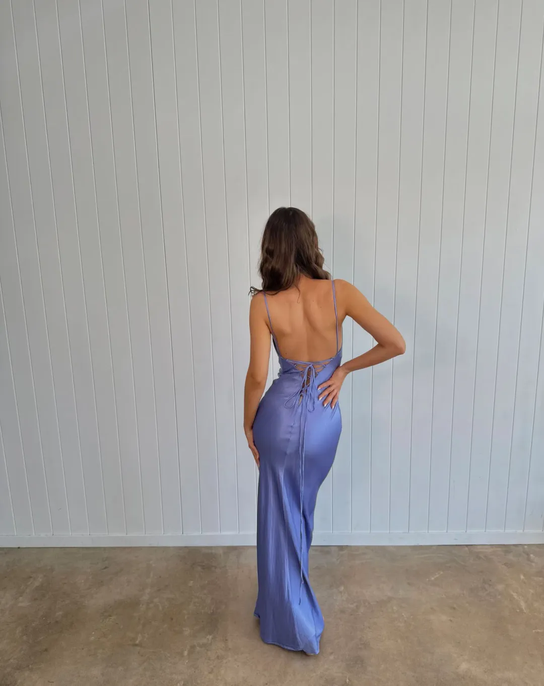 Meshki Purple Satin Maxi Size XSmall for rent on The Volte - main image