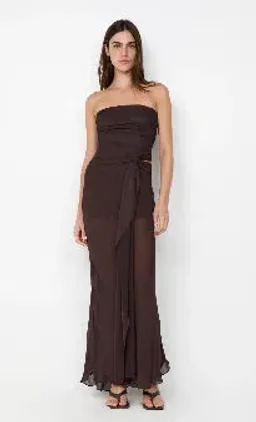 🤎 BEC and BRIDGE Jehnaya Strapless Maxi Dress – Dark Chocolate Brown – Size AU 10 🤎 for rent on The Volte - image 3