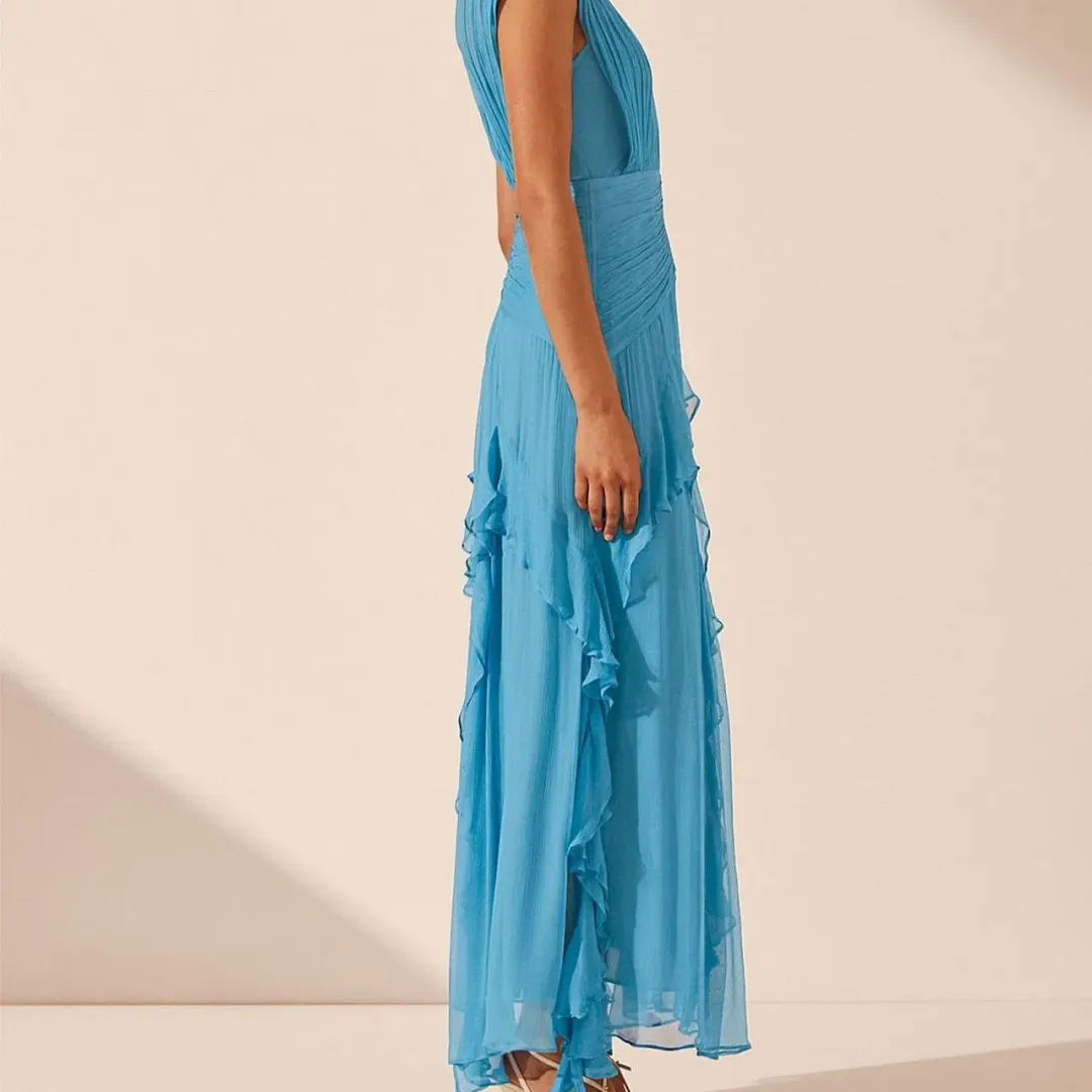 Shona Joy Margot Dress Blue Size 8 for rent on The Volte - main image