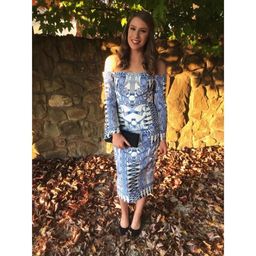 Thurley Wedgewood Print Bonded Dress size 10 for rent on The Volte - image 1