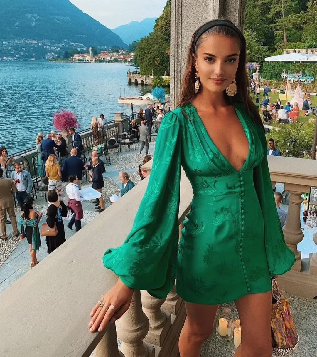 Rat & Boa -Isabella mini dress (green) for rent on The Volte - main image