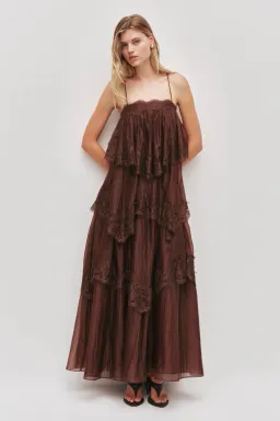 AJE OPHELIA LACE GOWN CHOCOLATE BROWN SIZE 8 AU for rent on The Volte - image 1