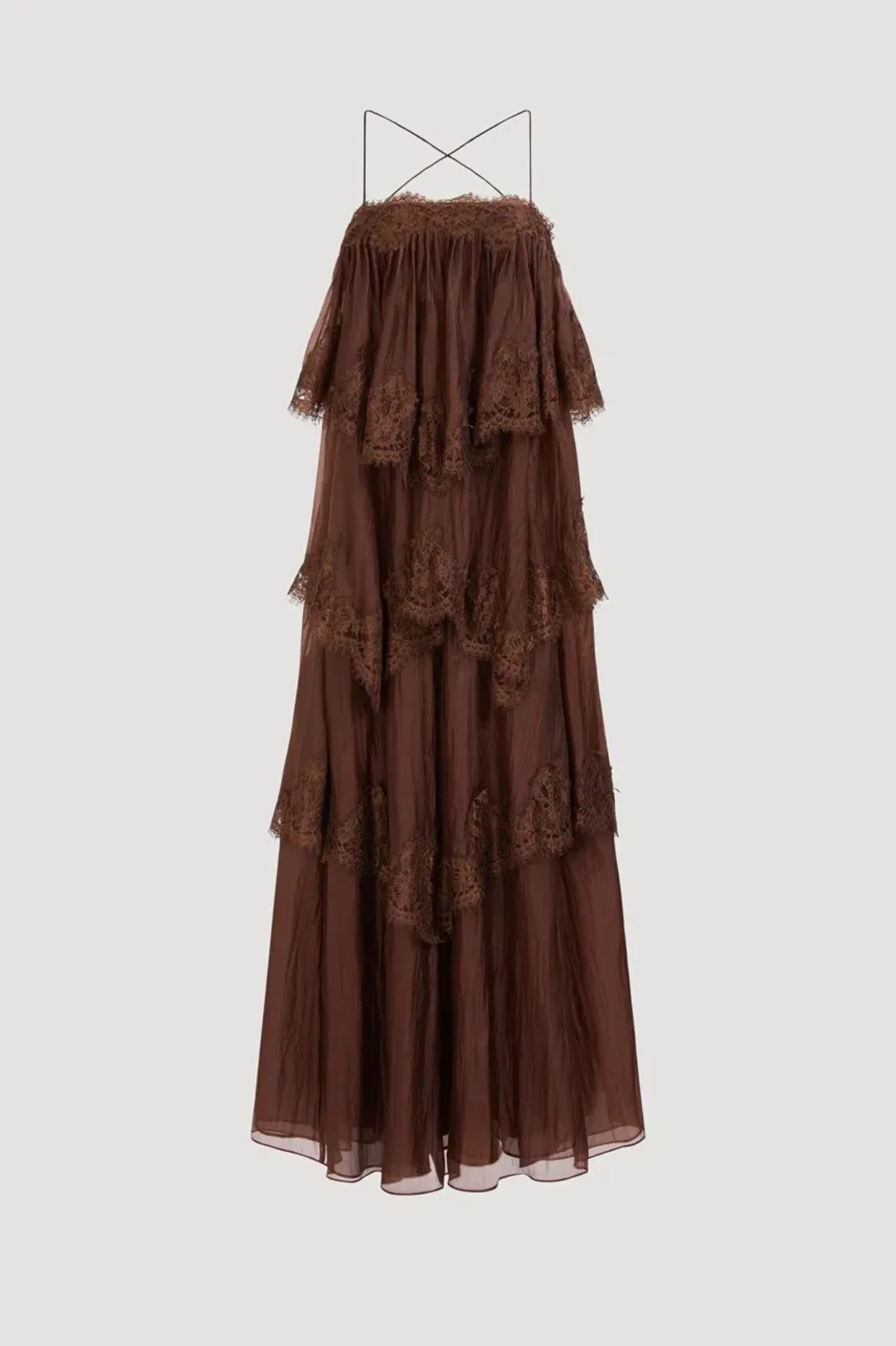 AJE OPHELIA LACE GOWN CHOCOLATE BROWN SIZE 8 AU for rent on The Volte - main image