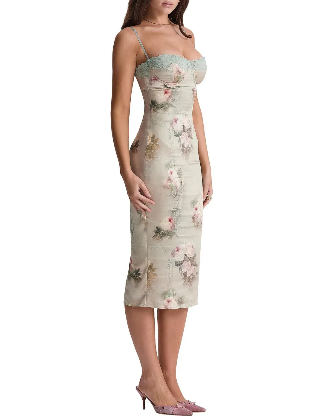 VINTAGE FLORAL MIDI DRESS for rent on The Volte - main image