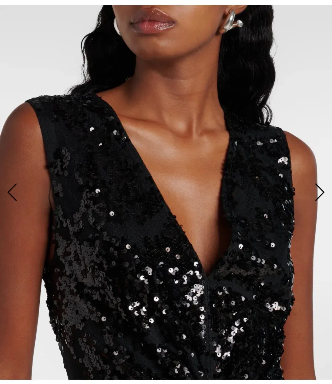 VICTORIA BECKHAM Sequined gathered midi dress for rent on The Volte - main image