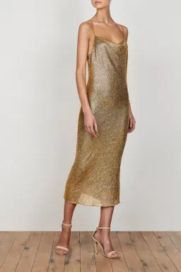 Shona Joy Cowl Bias Midi Dress Gold Size 8 for rent on The Volte - image 1