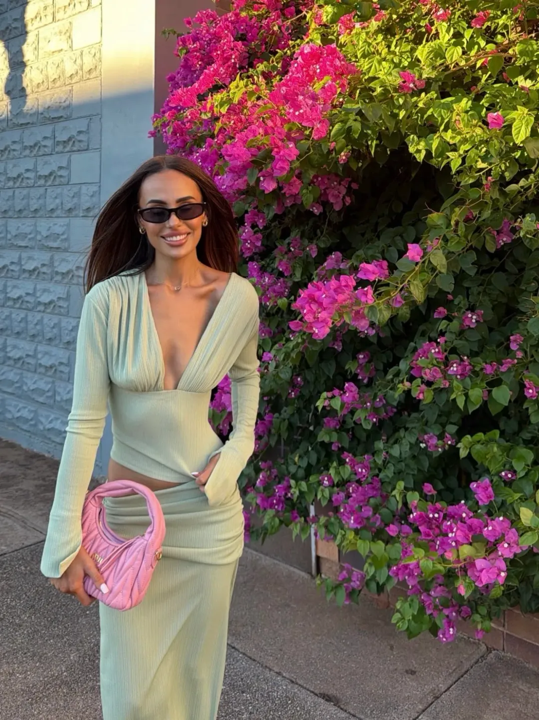 BENNI Agnes maxi pistachio size 8 for rent on The Volte - main image