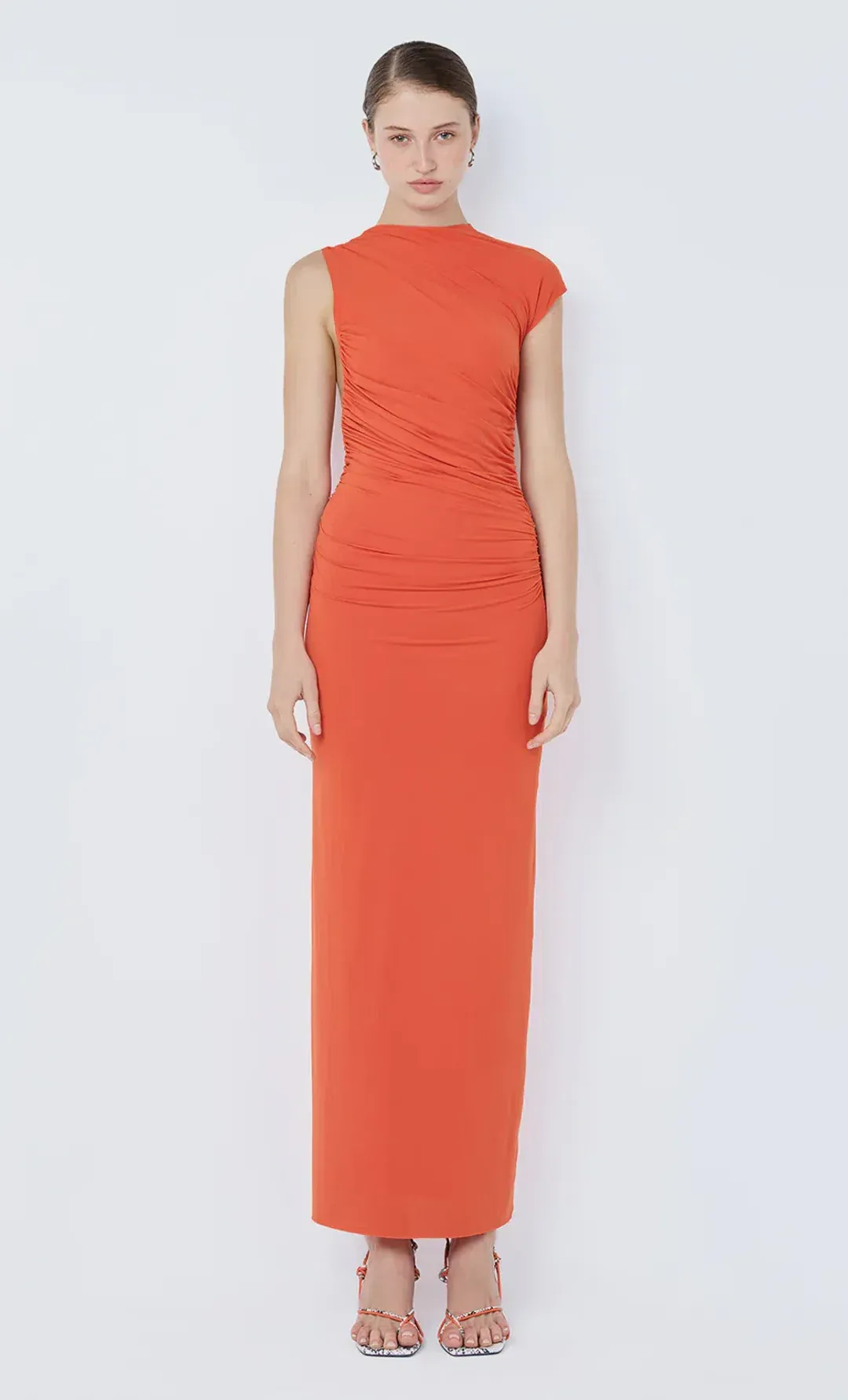 BEC & BRIDGE Solenne Twist Maxi Dress in Persimmon for rent on The Volte - main image