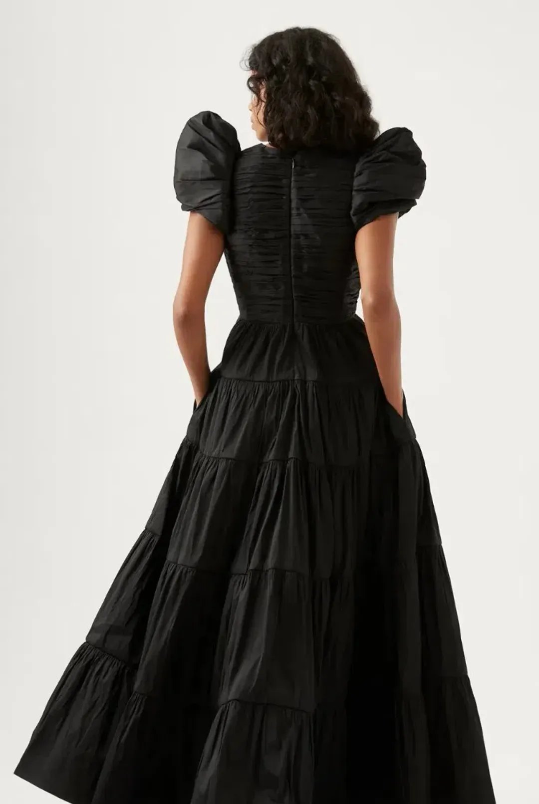 Aje Statuesque Tiered Gown Black Size AU 6 for rent on The Volte - main image