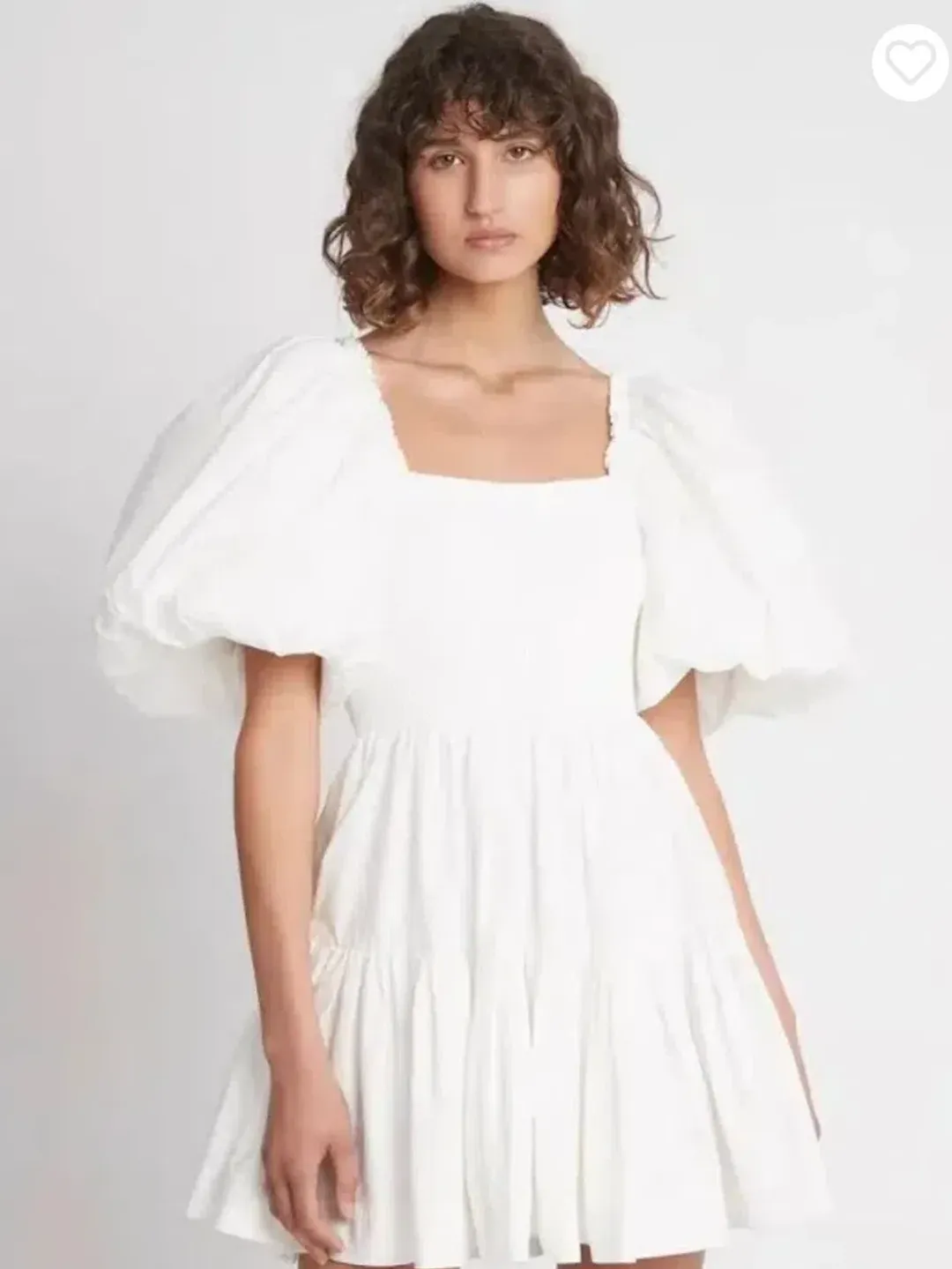 Aje Casa Puff Sleeve Mini White size 6 for rent on The Volte - main image