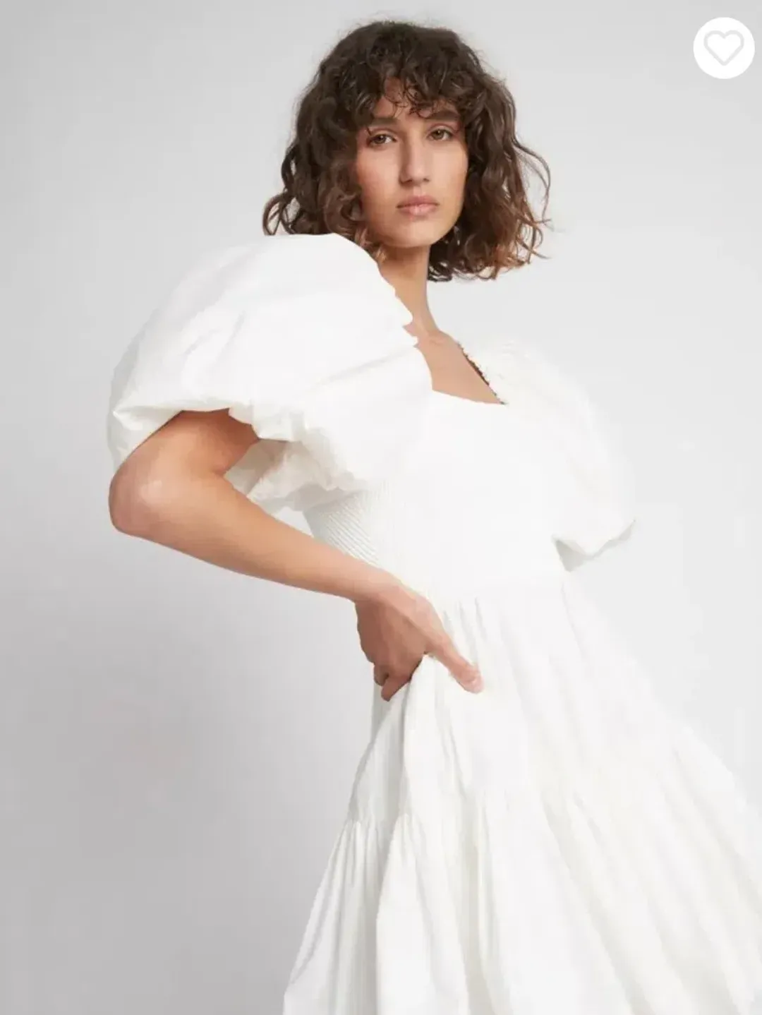 Aje Casa Puff Sleeve Mini White size 6 for rent on The Volte - main image