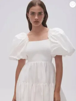 Aje Casa Puff Sleeve Mini White size 6 for rent on The Volte - image 5