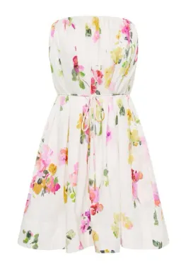 Aje Ayla Strapless Mini Dress White/Floral size 8 for rent on The Volte - image 1