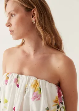 Aje Ayla Strapless Mini Dress White/Floral size 8 for rent on The Volte - image 5