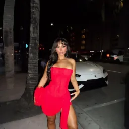 Leau Mira Mesh Corset Dress - Red Size Large for rent on The Volte - image 3