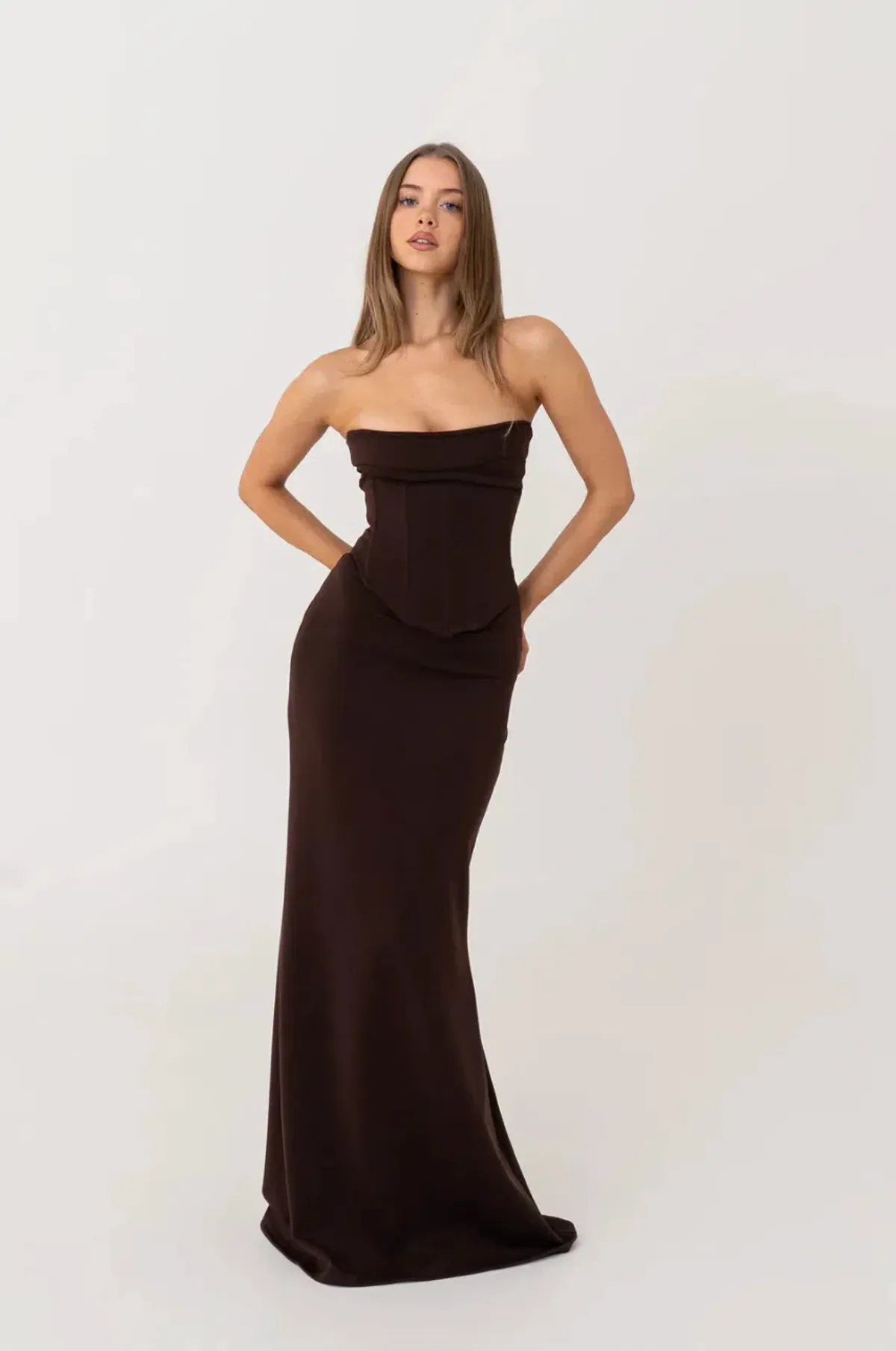 Hntr the Label, Louie Gown, Set, Brown, Size AU6 for rent on The Volte - main image