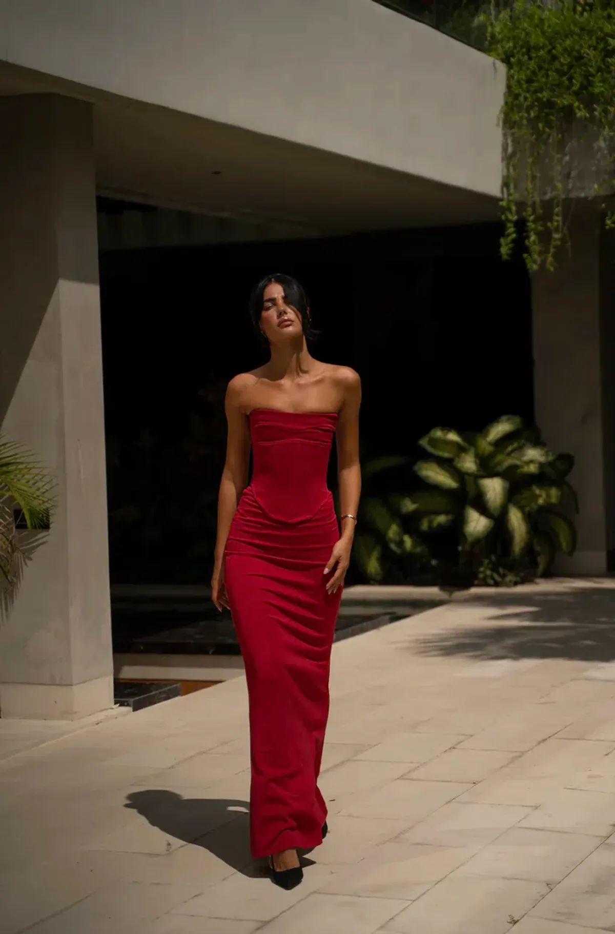 Hntr the label, HNTR The Label Louie Gown Set in Wine Size AU 8 for rent on The Volte - main image