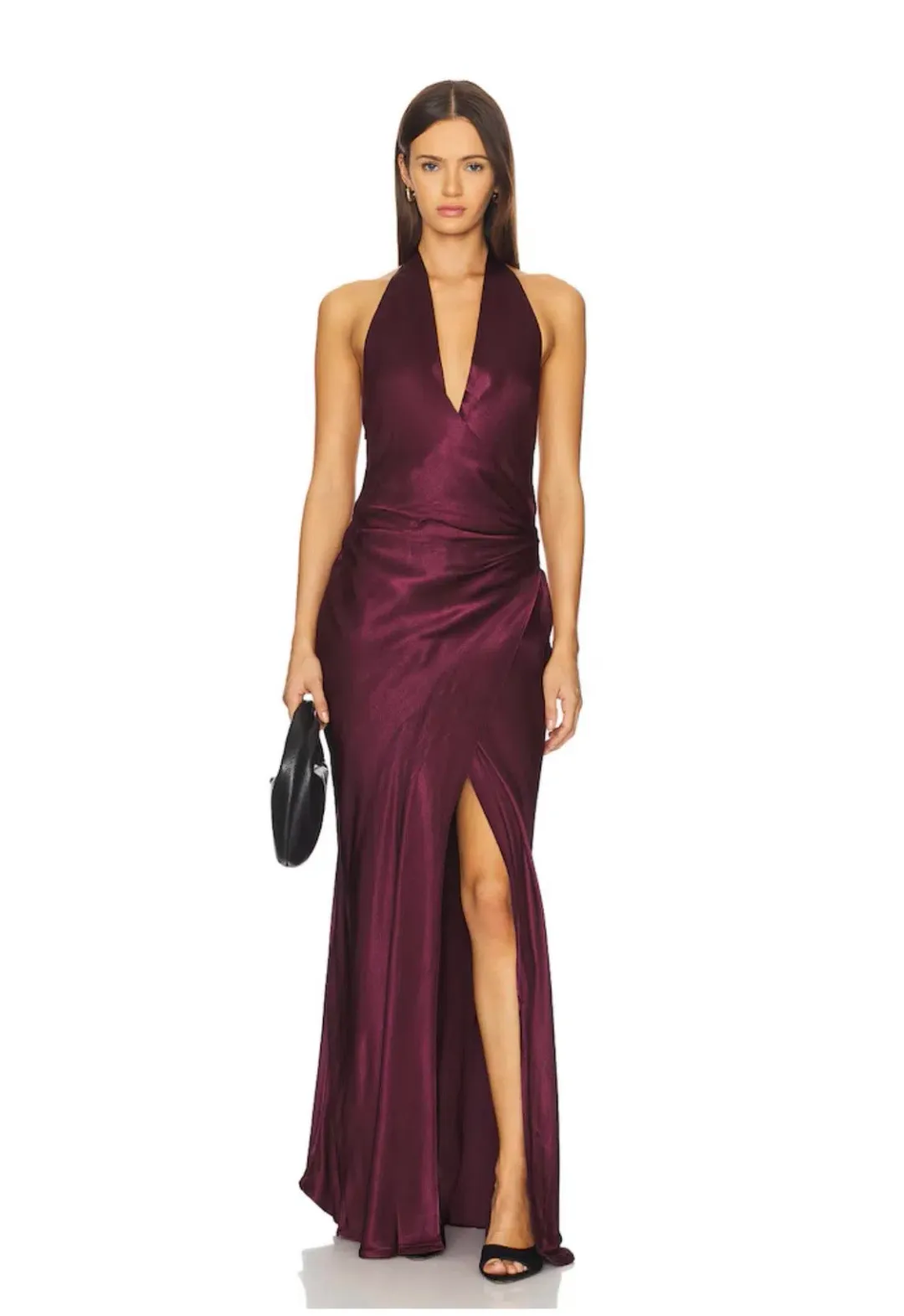 💜 BEC and BRIDGE Elisia Wrap Maxi Dress – Plum / Burgundy – Size AU 10 💜 for rent on The Volte - main image