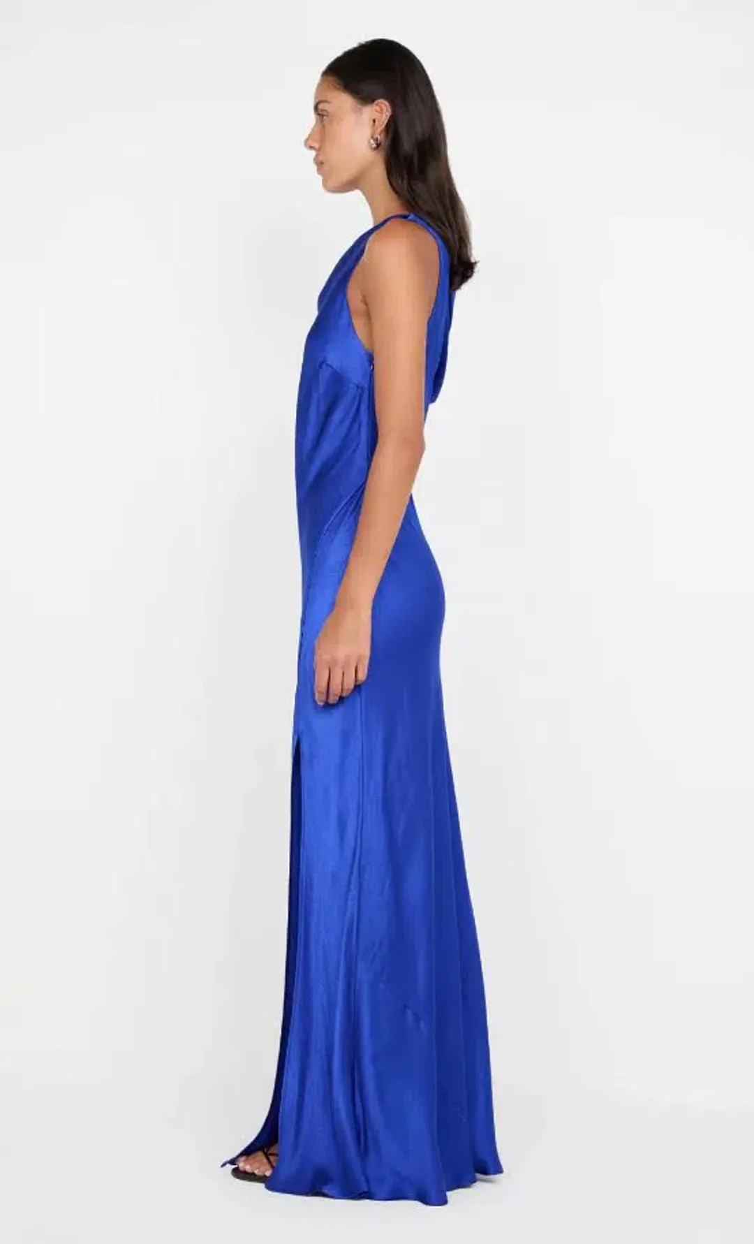 💙 BEC + BRIDGE Sol Asymmetrical Dress in Mediterranean Blue Size 8 AU - Satin Formal Gown 💙 for rent on The Volte - main image