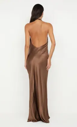  🤎 Bec and Bridge Elisia Wrap Maxi Dress in Milk Chocolate Brown - Size 10 AU Satin formal gown🤎  for rent on The Volte - image 2