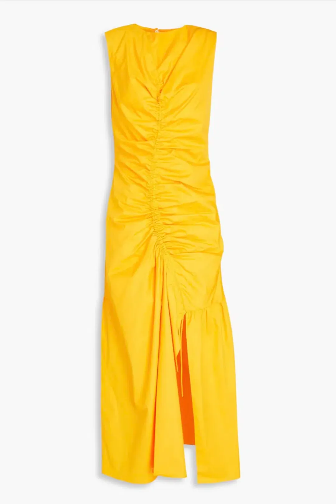 Sandro Ruched stretch-cotton midi dress size 8 for rent on The Volte - main image