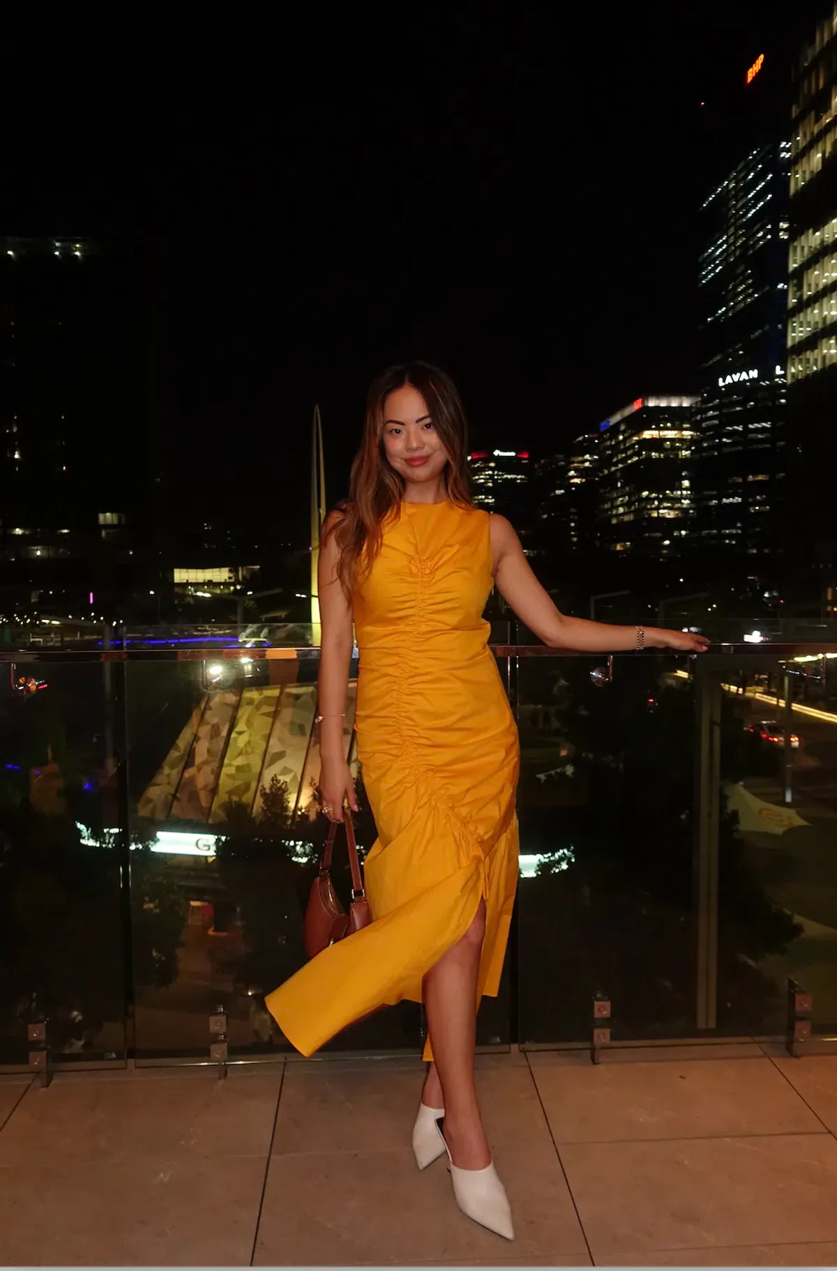 Sandro Ruched stretch-cotton midi dress size 8 for rent on The Volte - main image