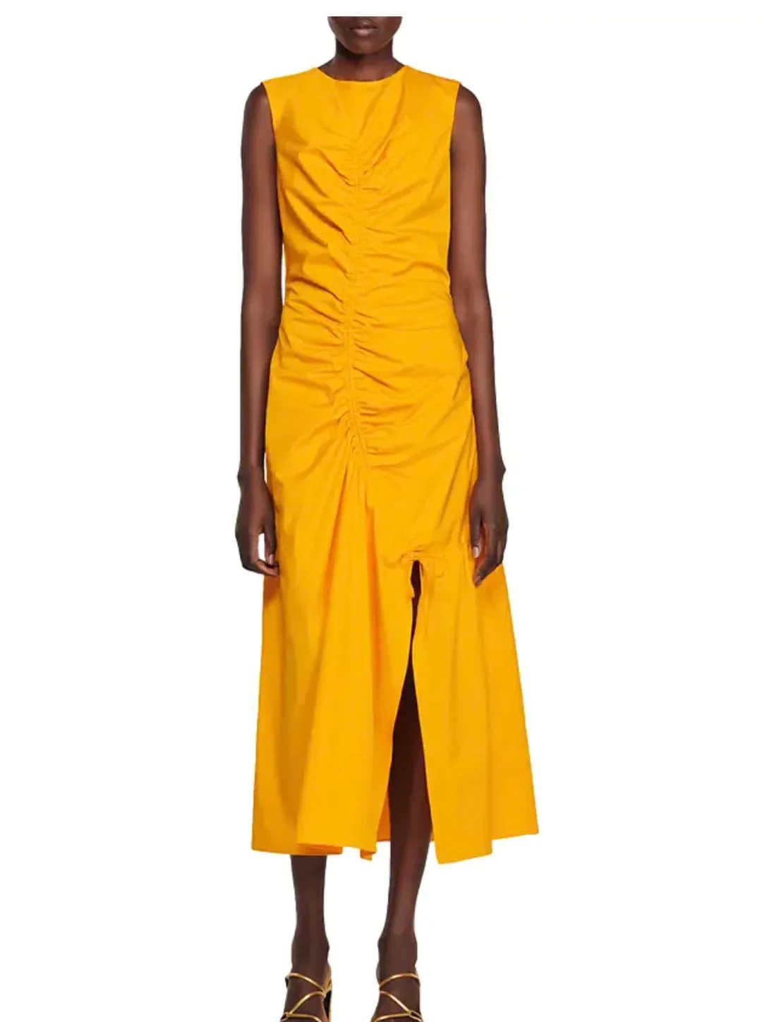 Sandro Ruched stretch-cotton midi dress size 8 for rent on The Volte - main image