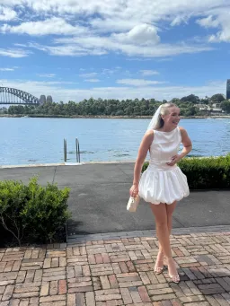 RETROFETE Isolde Dress Mini White Size 8 for rent on The Volte - image 2