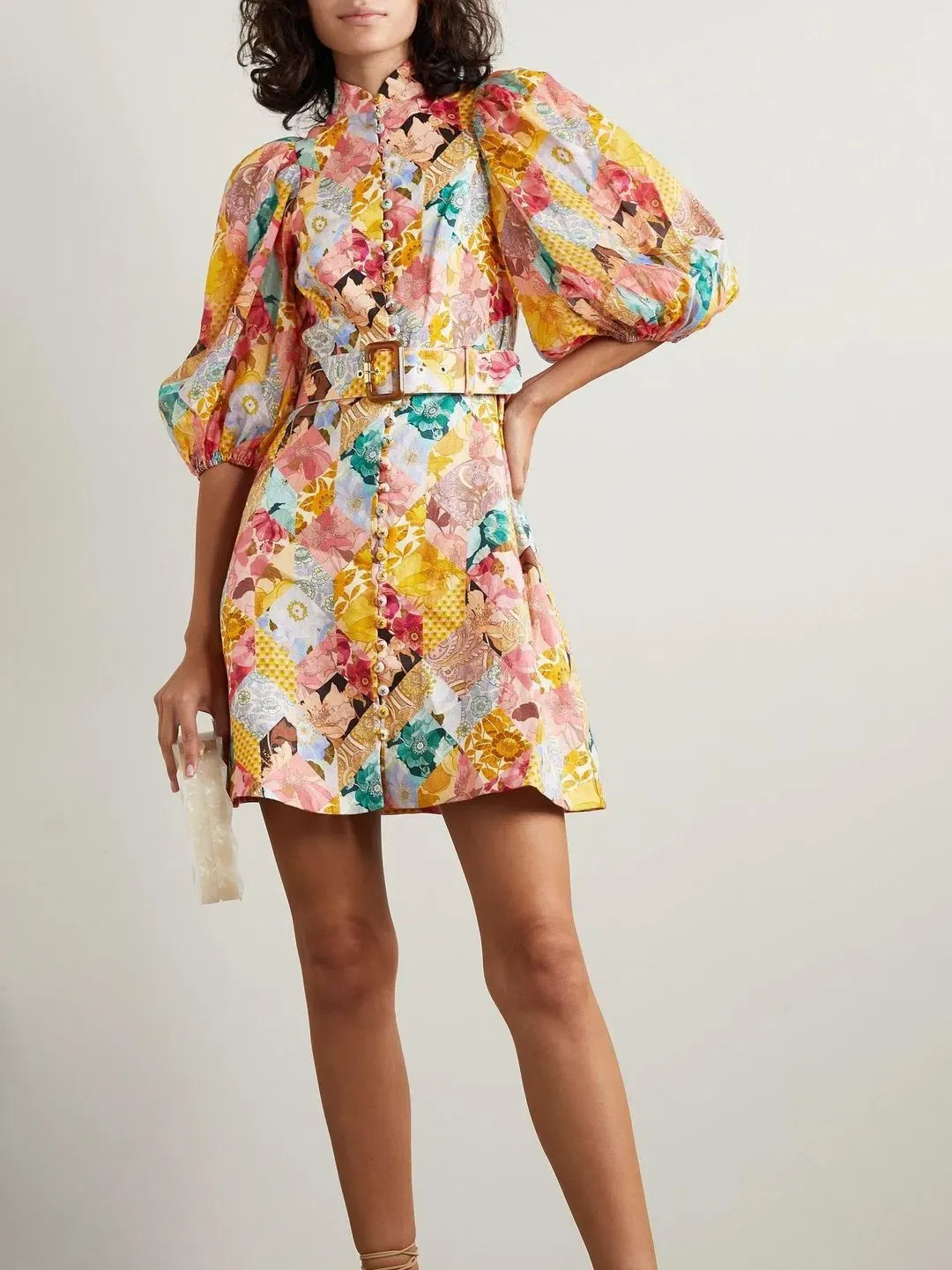 ZIMMERMANN TEMPO KALEIDOSCOPE MINI DRESS PRINT SIZE 1/ AU 10 for rent on The Volte - main image
