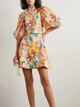 ZIMMERMANN TEMPO KALEIDOSCOPE MINI DRESS PRINT SIZE 1/ AU 10 for rent on The Volte - image 1