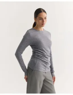 Oxford Lucy Fine Wool Knit Top Grey Size 8 for rent on The Volte - image 4