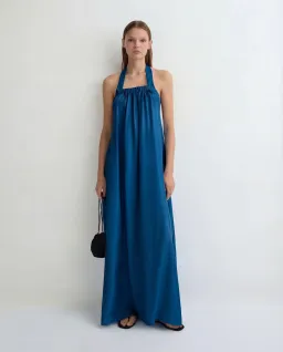 Bondi Born Marfa Silk Halter Maxi Dress Tropico Size 3 for rent on The Volte - image 1
