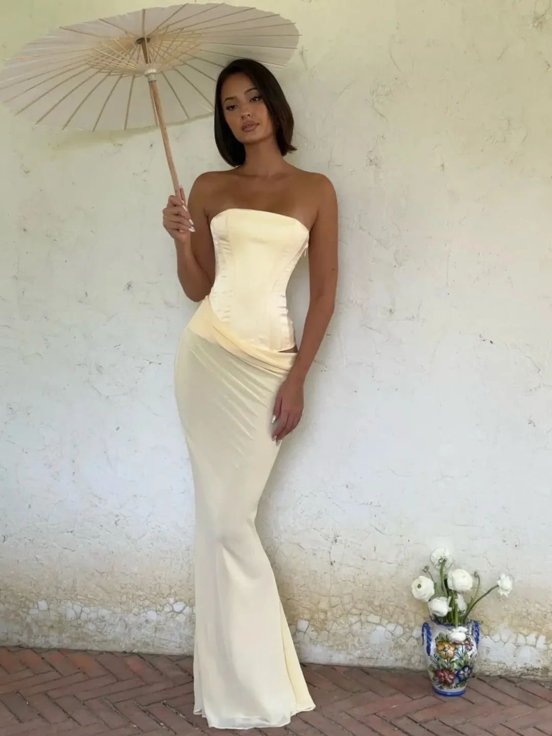 Cherie Attire Clara Maxi Dress Yellow Size 8 for rent on The Volte - main image