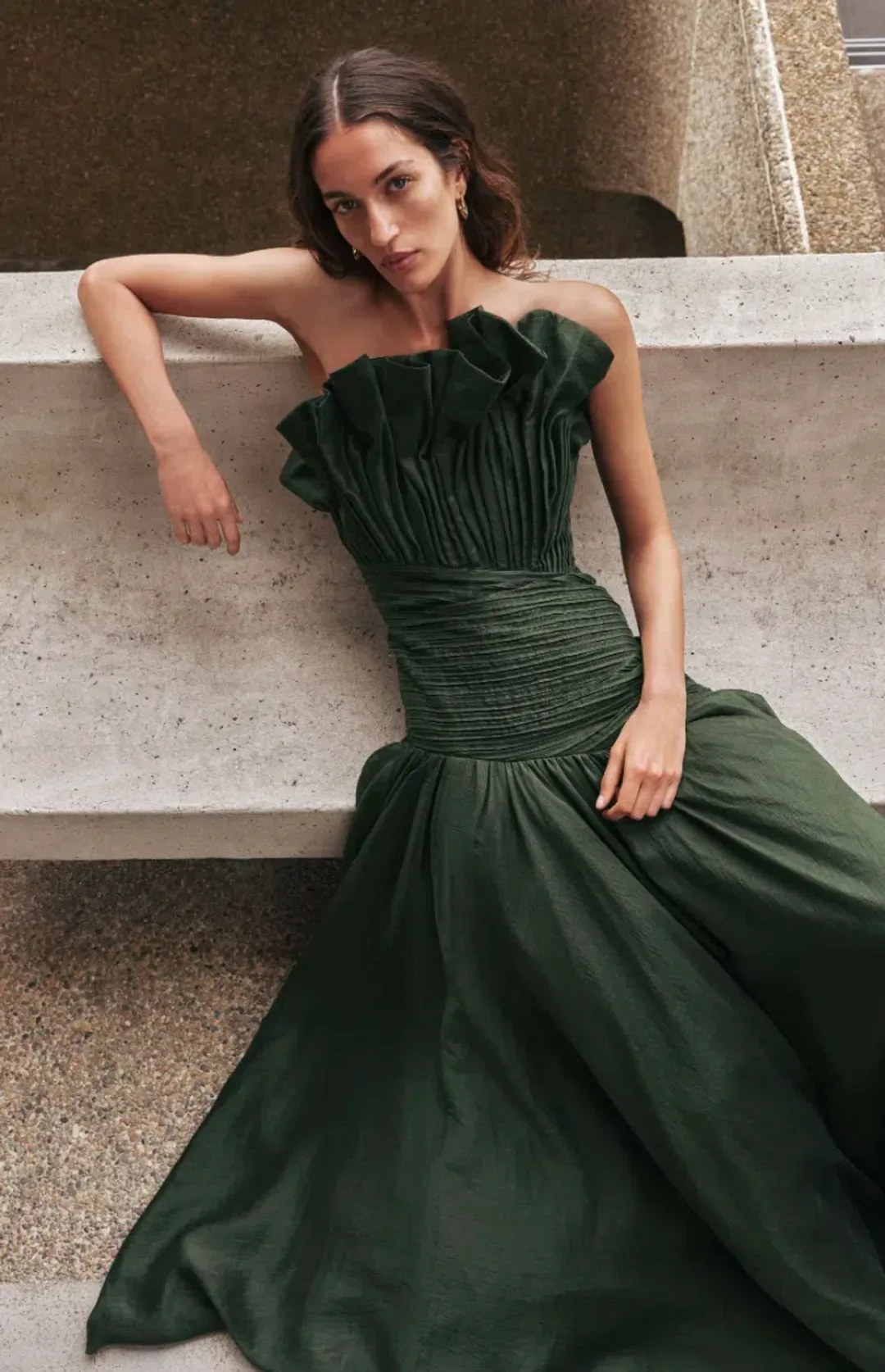AJE Aquiline Gown (hunter green)  for rent on The Volte - main image