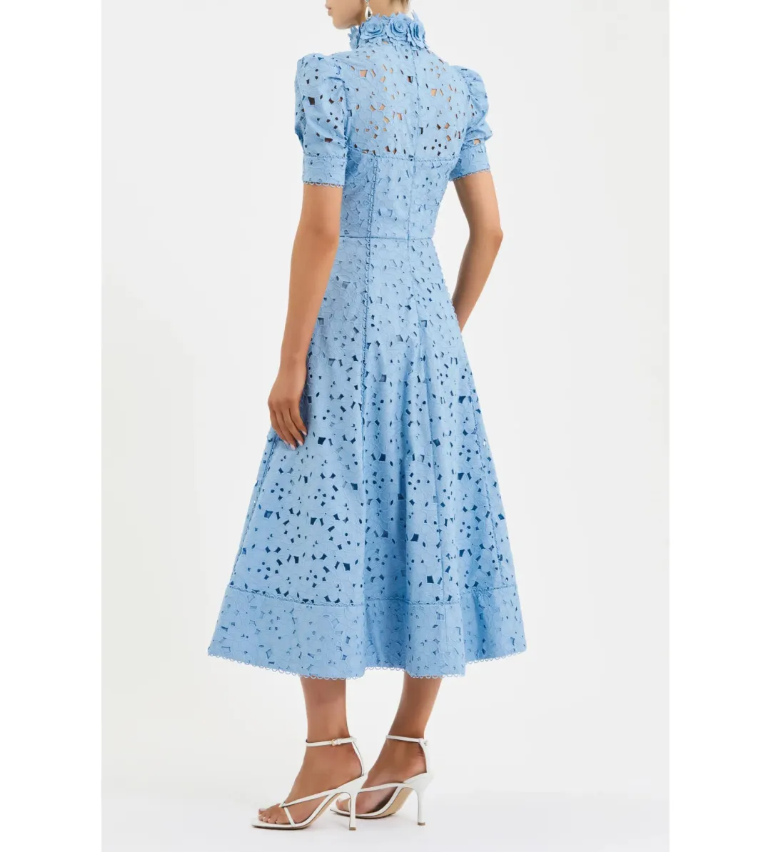 Rebecca Vallance Kitsu Short Sleeve Midi Dress Bluelight Size AU 12 for rent on The Volte - main image