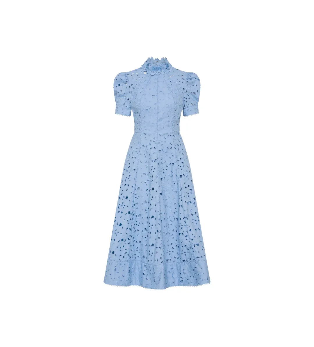 Rebecca Vallance Kitsu Short Sleeve Midi Dress Bluelight Size AU 12 for rent on The Volte - main image