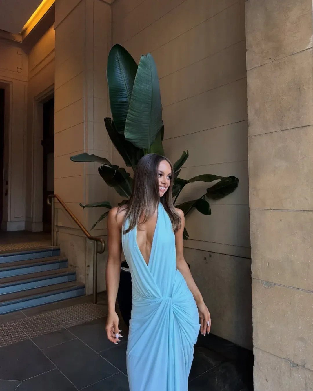 Bec & Bridge Clementine Twist Maxi Dress in Arctic Blue Size AU 6 for rent on The Volte - main image