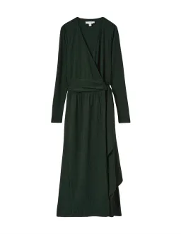 Reiss Madeline Wrap Tie Midi Dress Green Size 6 for rent on The Volte - image 5