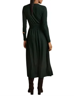 Reiss Madeline Wrap Tie Midi Dress Green Size 6 for rent on The Volte - image 2