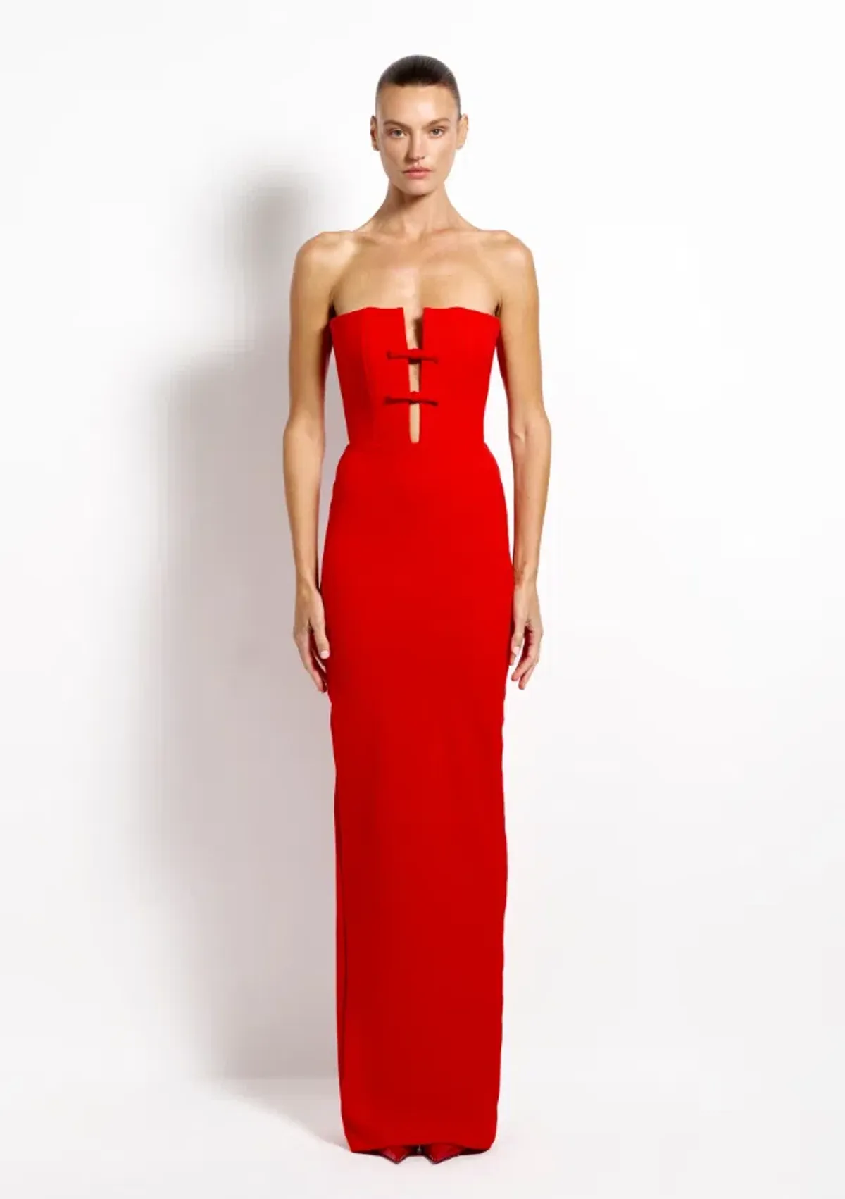 Effie Kats Addison Gown - Cherry Red Size XS for rent on The Volte - main image