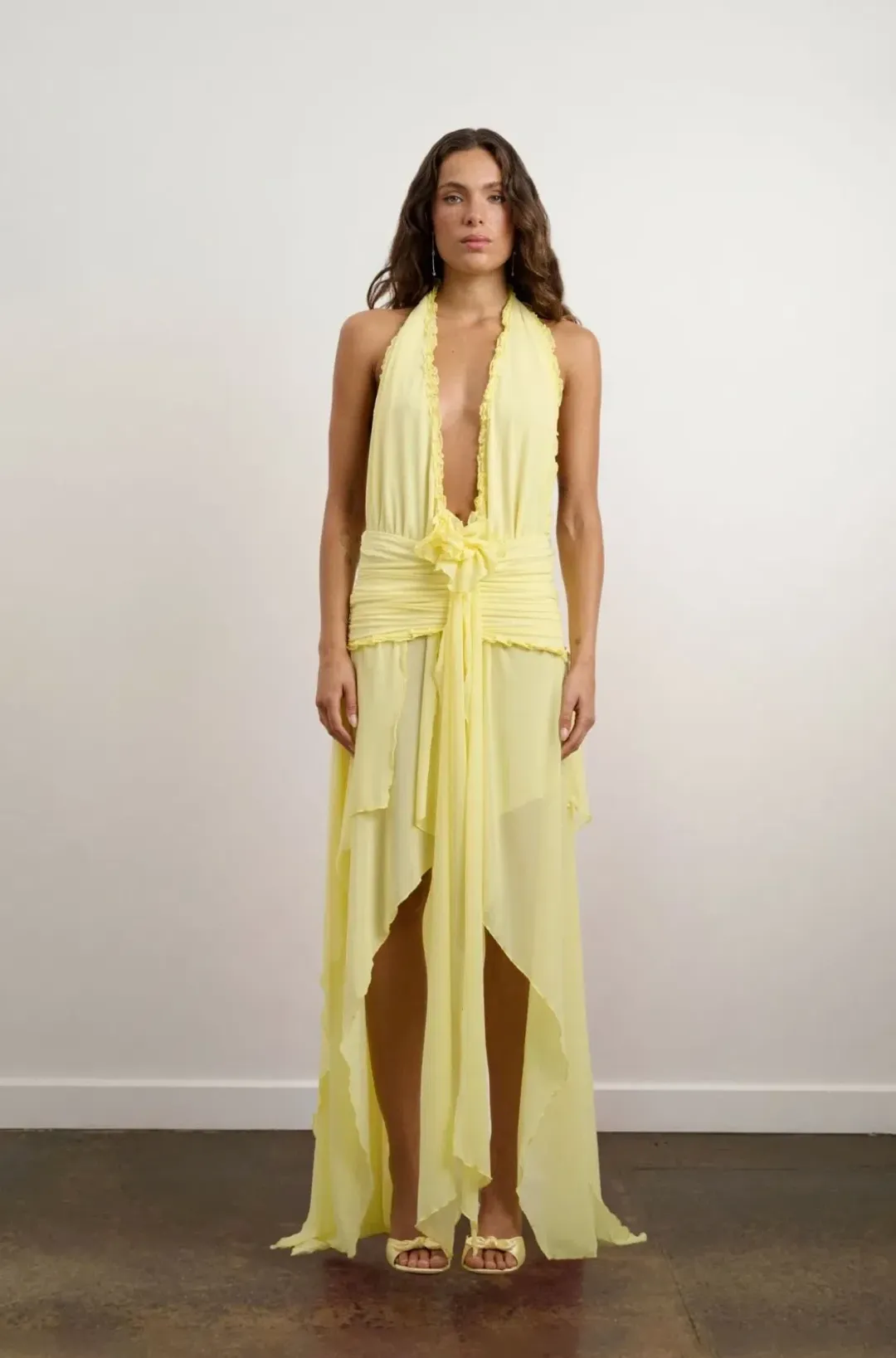 DZO  Morena Dress in Petal Yellow - Size Small for rent on The Volte - main image