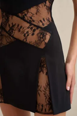 By Johnny Luna Lace Midi Dress, Black, Size 12 for rent on The Volte - image 2