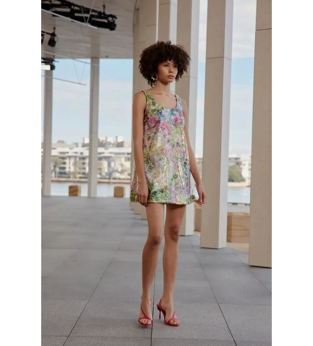 Aje Dahlia Mini Dress in Lavandula Size 12 for rent on The Volte - main image