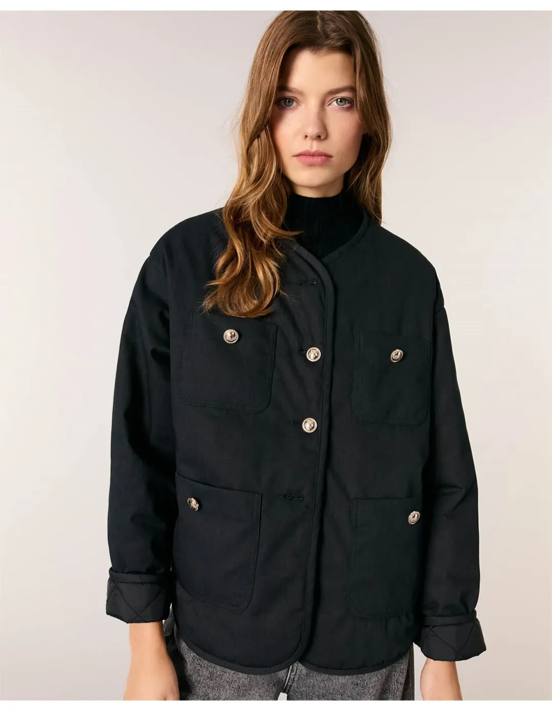 Maje Gipada Coat Black Size 36 EU for rent on The Volte - main image